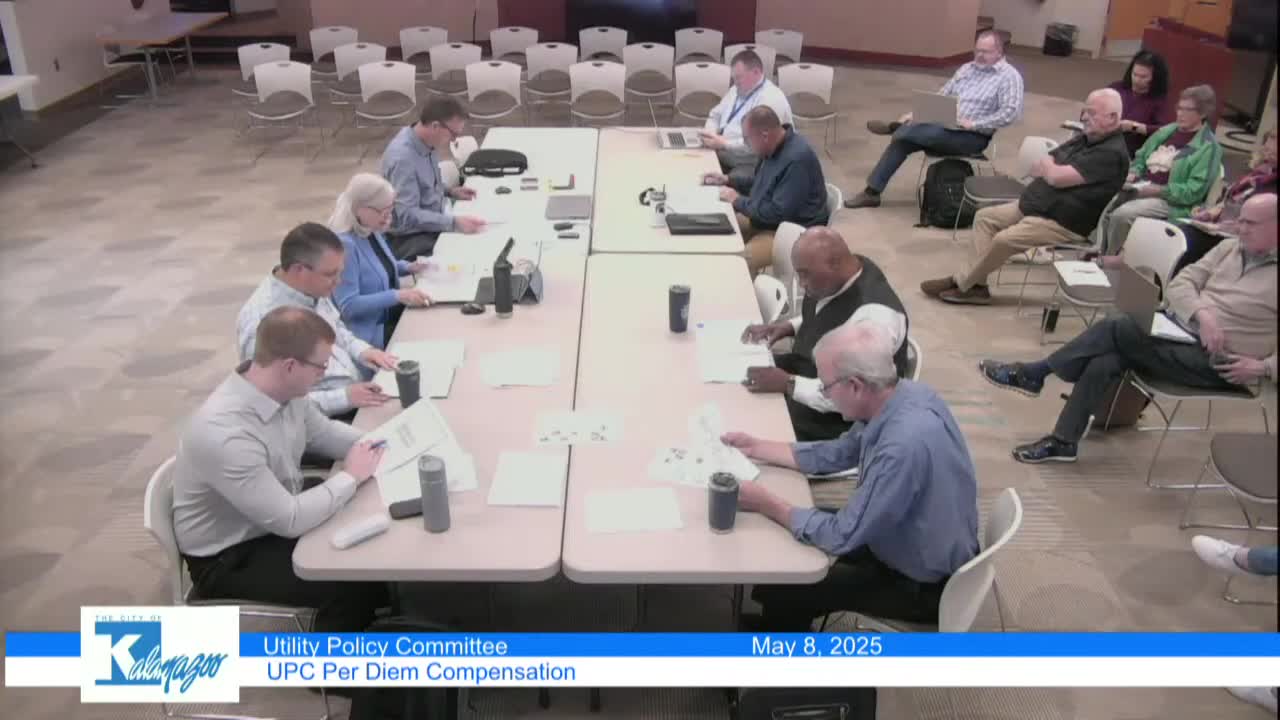 Utility committee sets $150 per‑meeting per diem for non‑business professional members