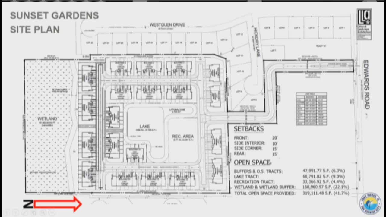 Planning Board recommends approval of Sunset Gardens development plan with 14 conditions