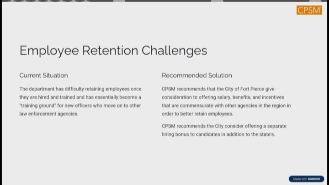 Fort Pierce Police Department faces employee retention and staffing challenges