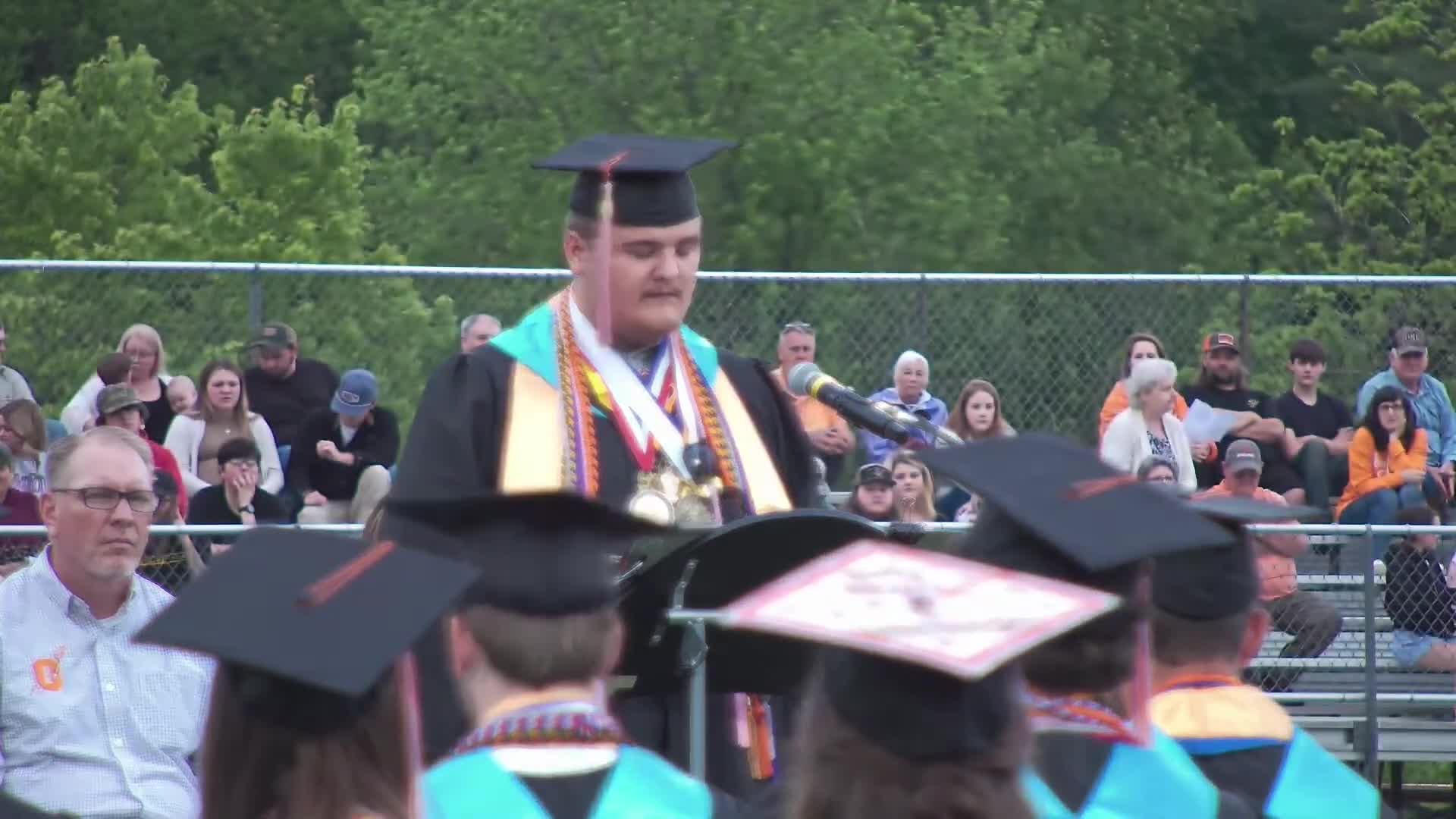 Graduates Butram and Thompson celebrate diverse paths to success in heartfelt speech