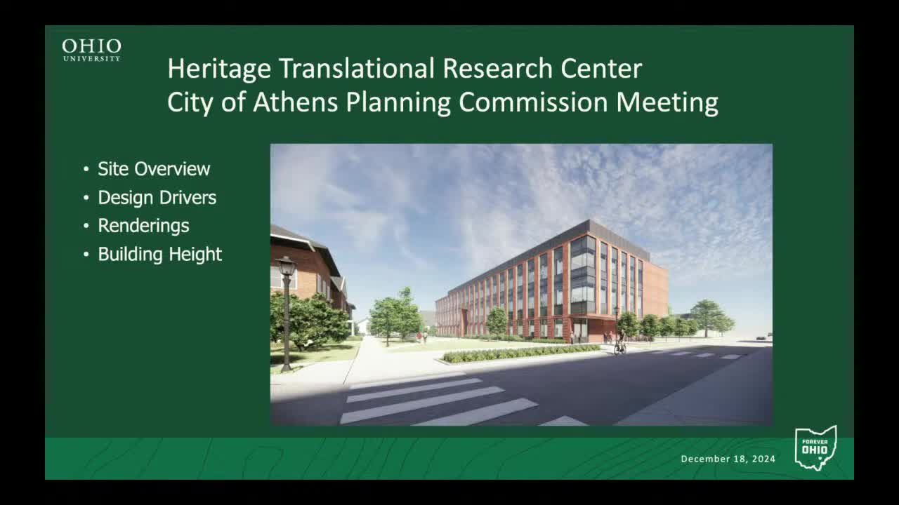 Ohio University plans Heritage Translational Research Center with public health clinic component