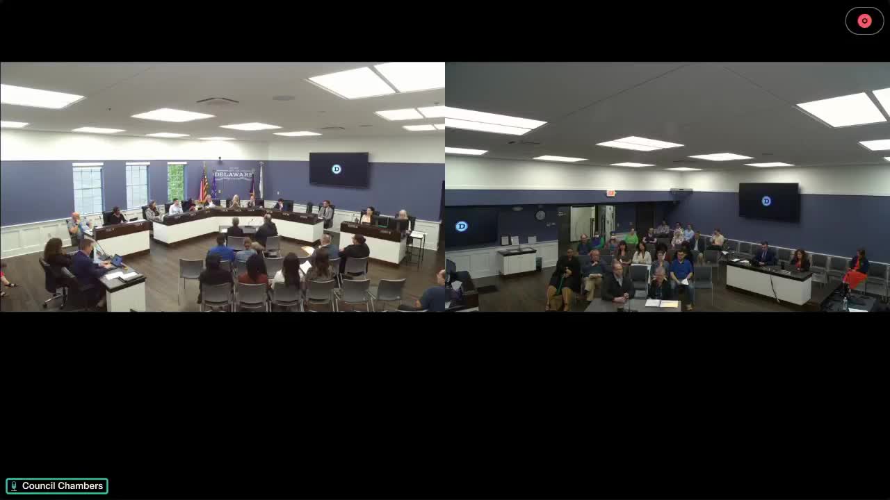 Whitney Garmon presents Project Dreams at Delaware City Council meeting