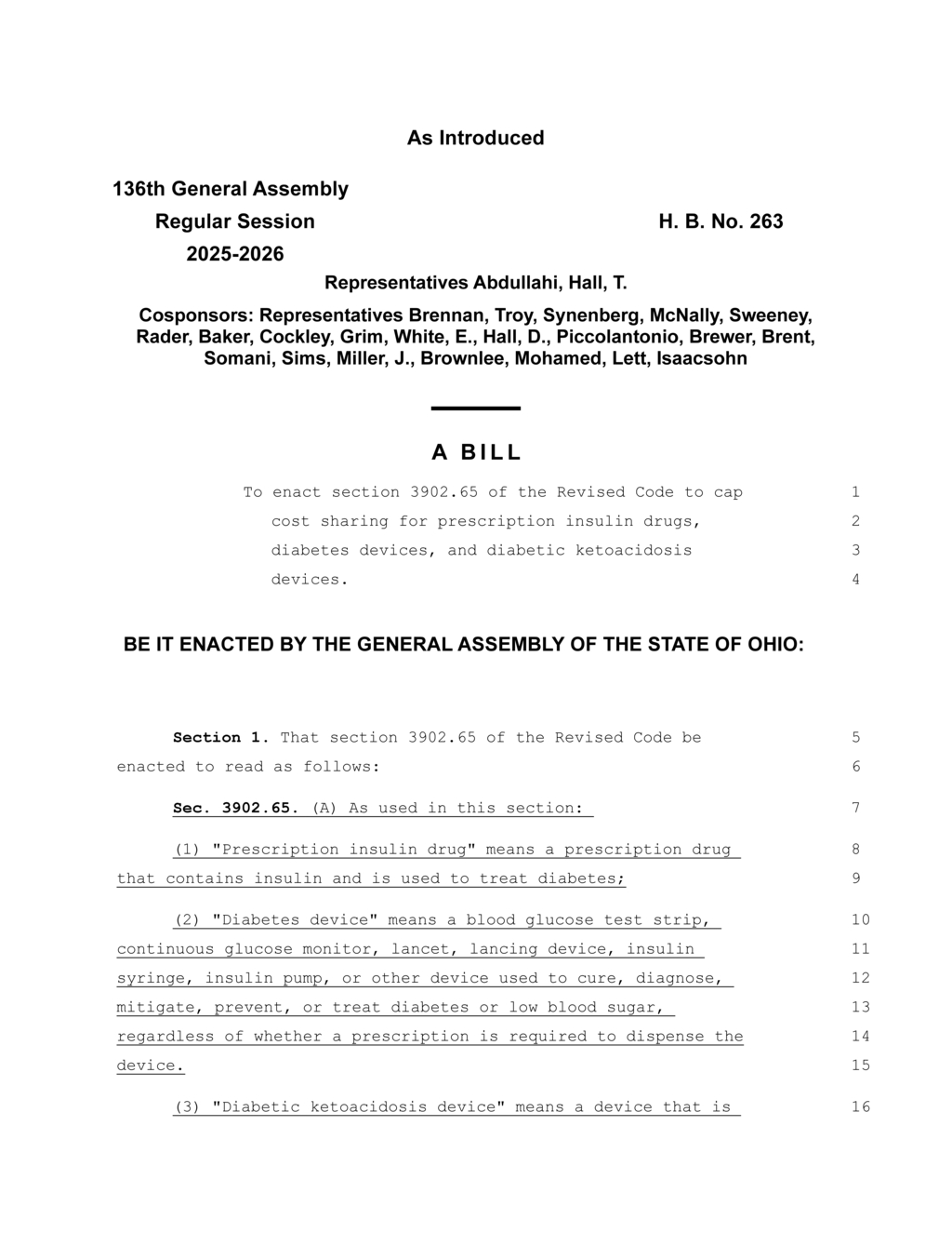 Ohio Representatives propose bill capping insulin and diabetes device costs