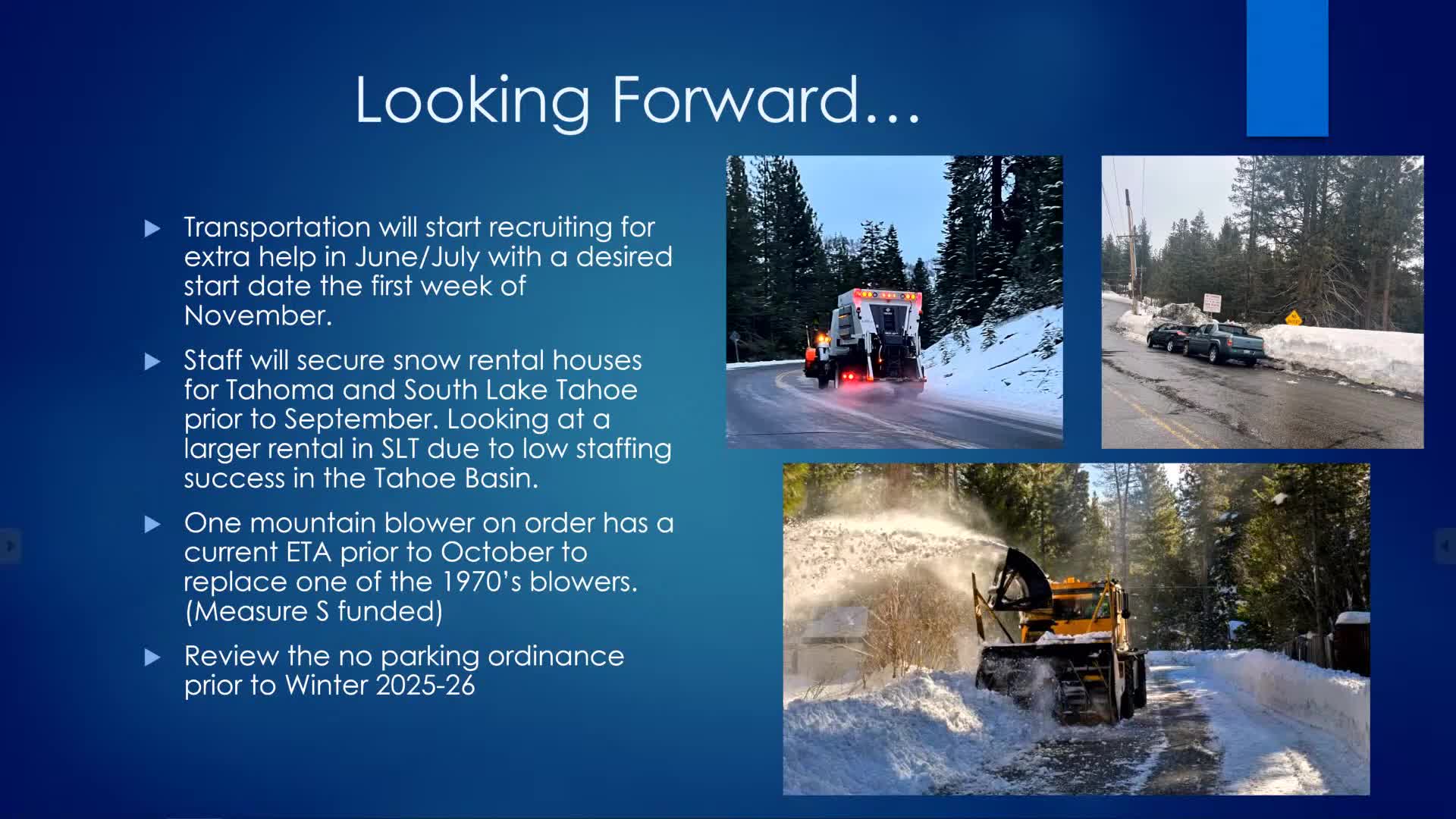 South Lake Tahoe plans upgrades for snow removal equipment and winter operations staffing