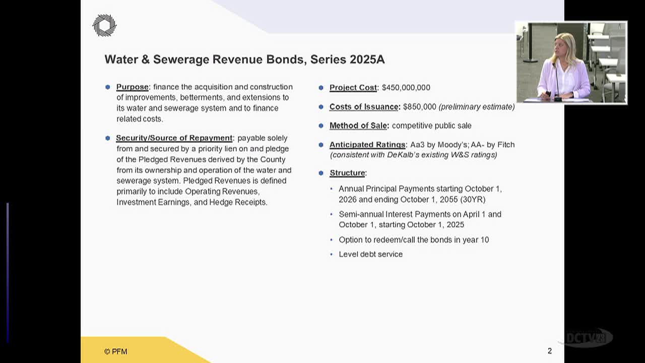 DeKalb County plans $450M water and sewer bond issuance with public sale on July 8