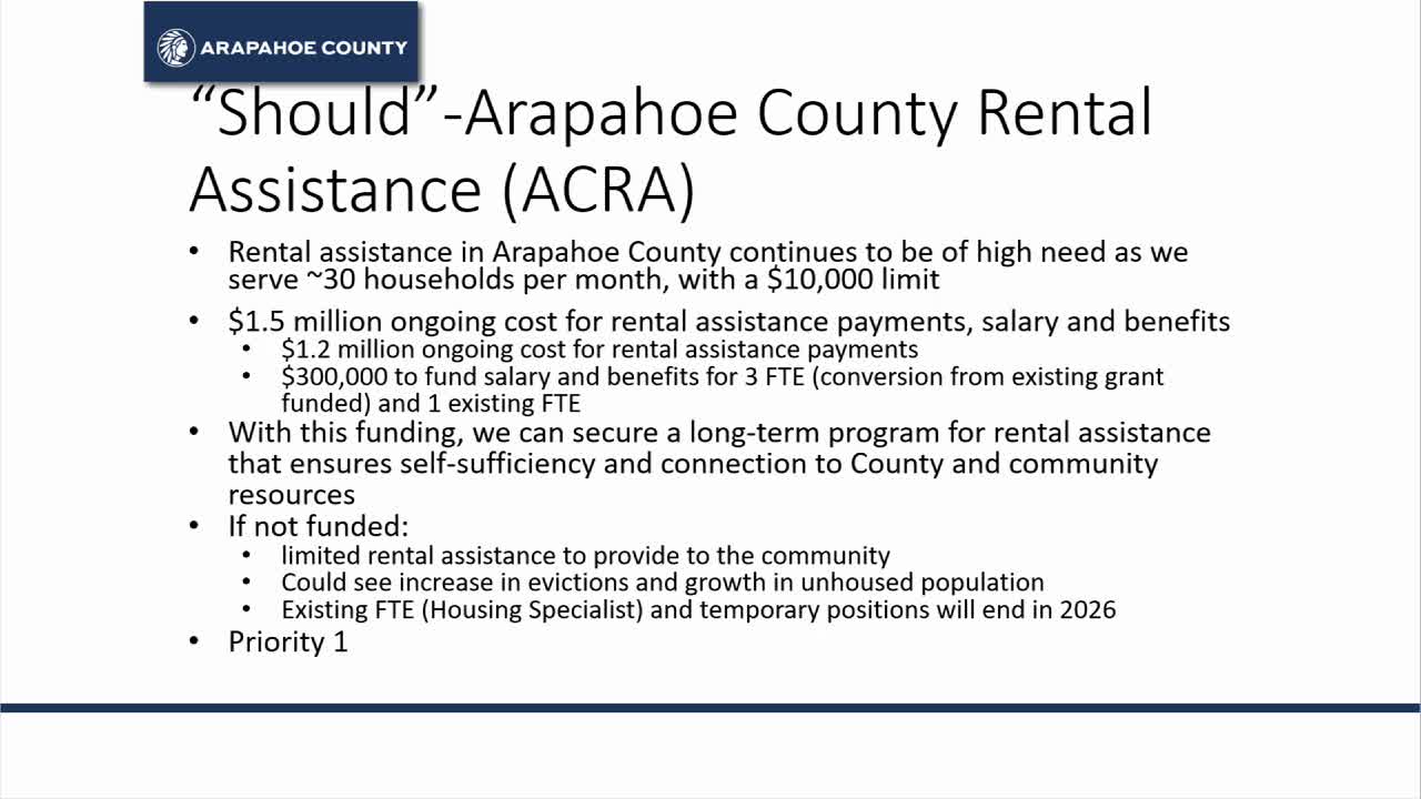 Arapahoe County seeks ongoing funding for rental assistance amid rising eviction rates