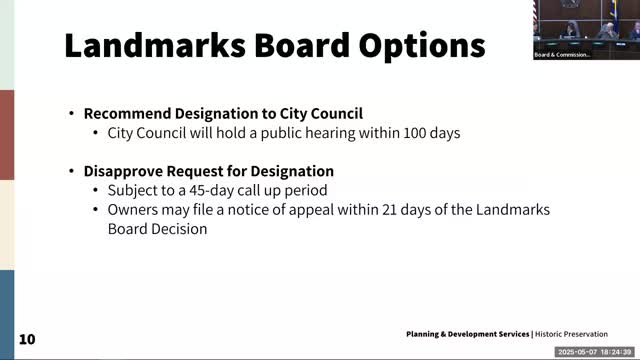 Boulder Landmarks Board recommends local landmark designation for historic home