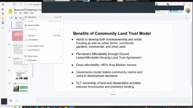Community Land Trust discussed as a strategy for affordable housing in Revere