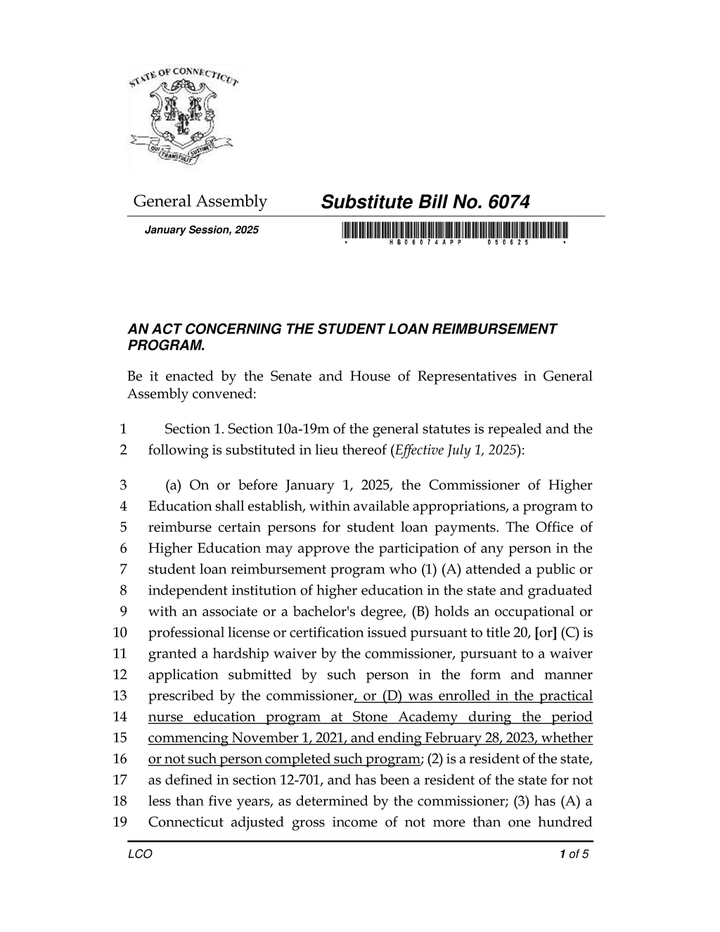 Connecticut establishes student loan reimbursement program effective July 2025