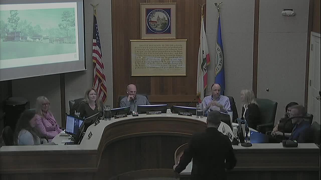Architect Eric Dyer presents Mission Sisters residences design at Carmel planning meeting