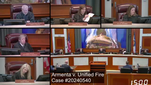 Armenta vs Unified Fire Court Hearing Challenges Government Immunity Ruling