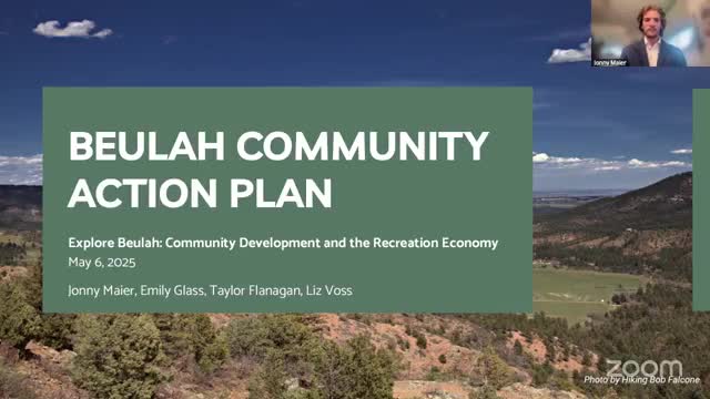 Beulah community unveils action plan to enhance outdoor recreation and local economy