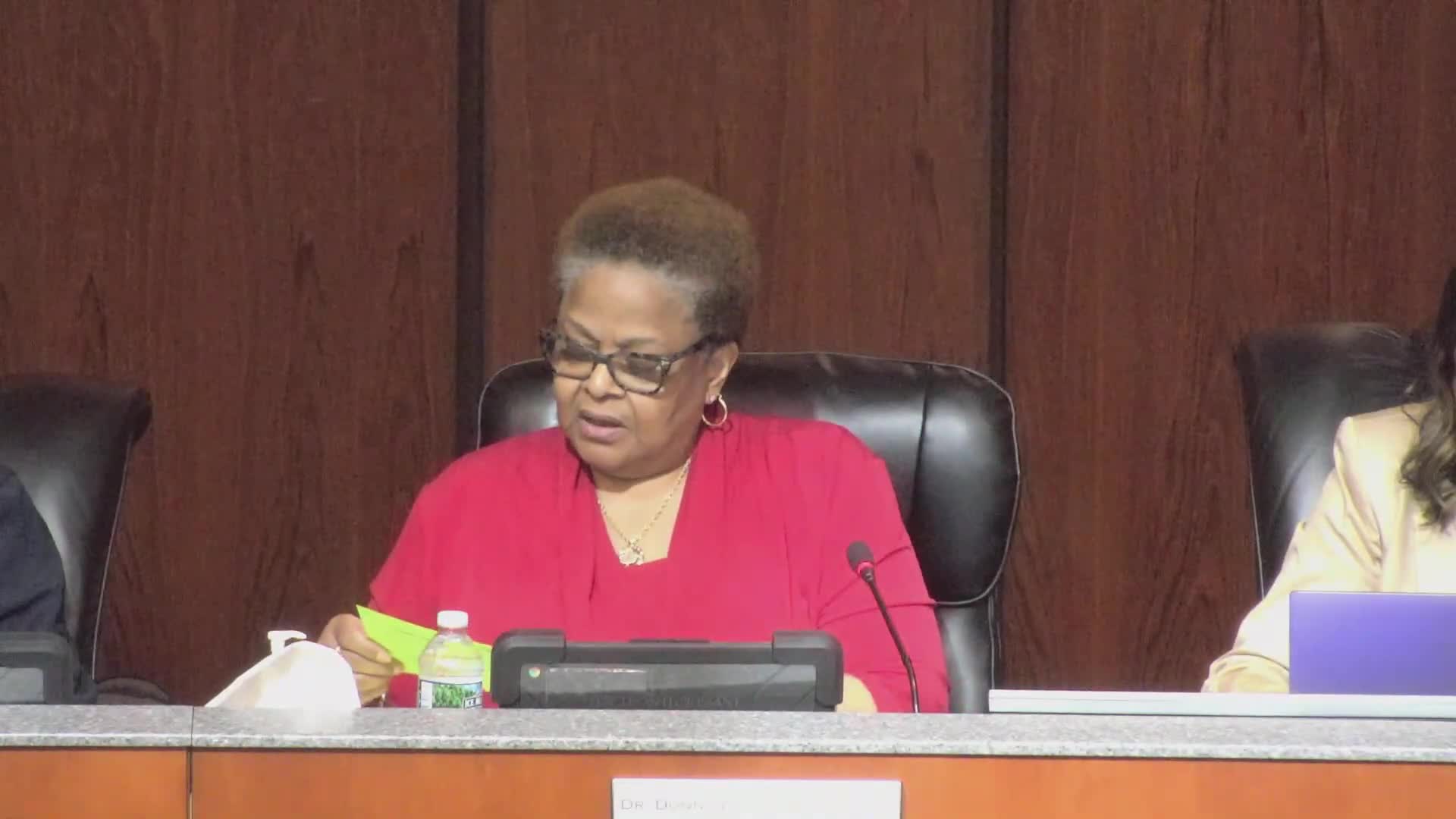 Linda Murphy advocates for counselors at Ferguson Florissant Scribe Board meeting