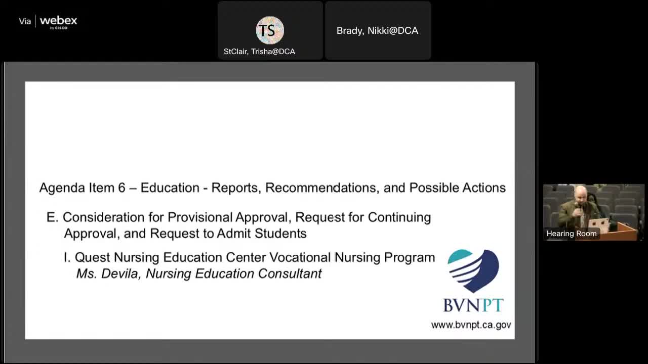 Quest Nursing Education Center’s approval process draws contention; board receives attorney and program director responses