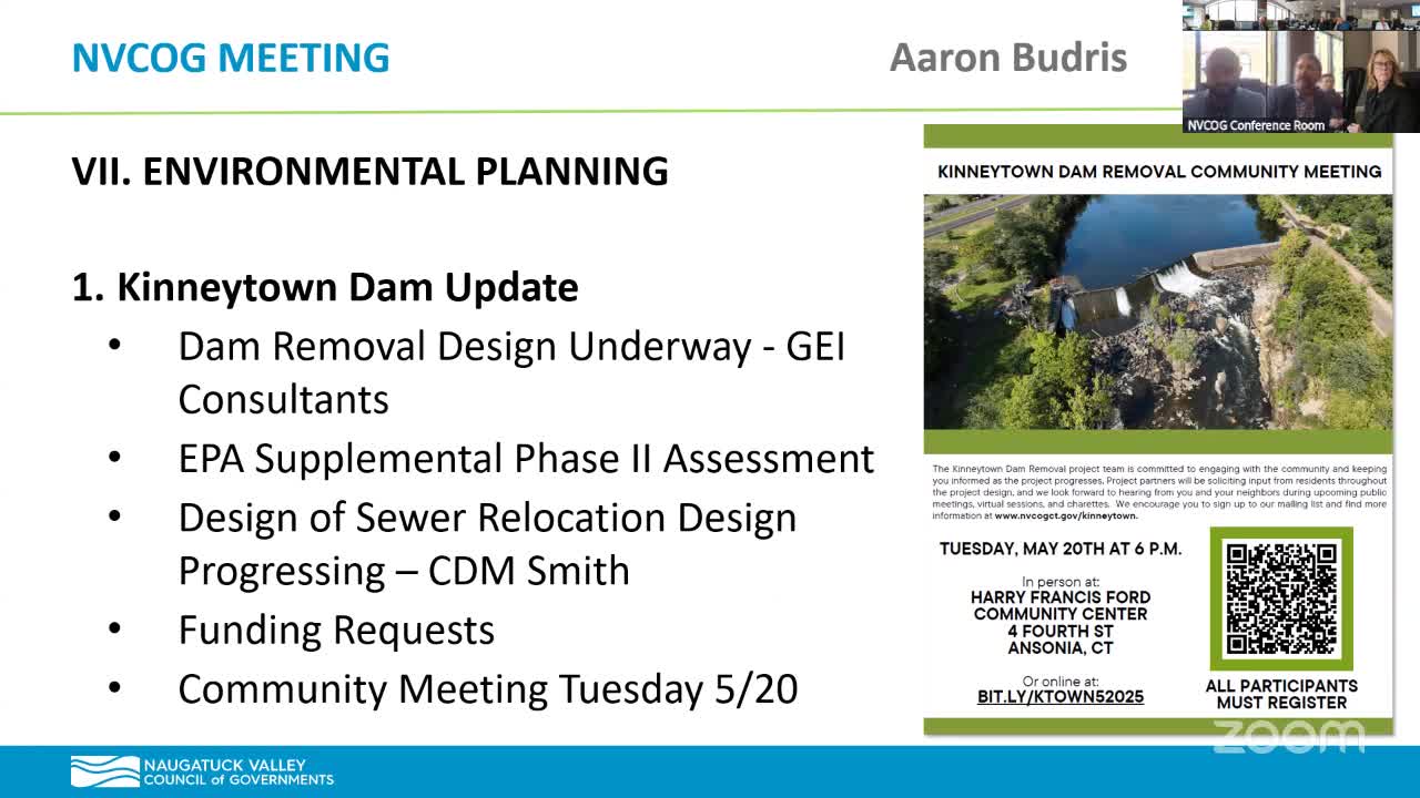 River‑restoration project seeks multiple federal and state funding sources; state bond authorization anticipated