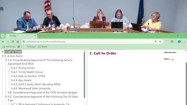 Estill County board approves FY‑26 tentative budget; board discusses bus replacements