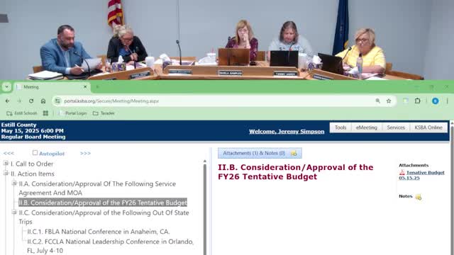 Estell County School Board approves out of state trips and police policy updates