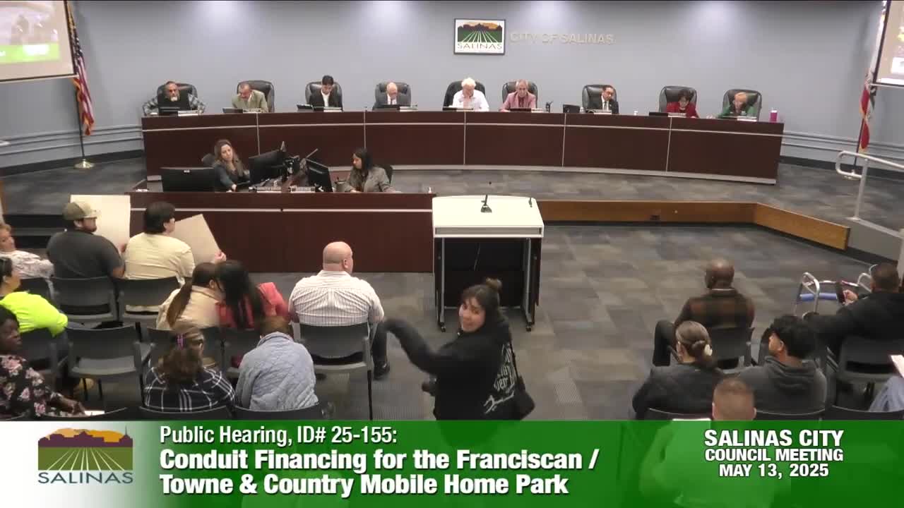 Council approves TEFRA hearing resolution for Curitas/California Municipal Finance Authority bonds for mobile‑home park project