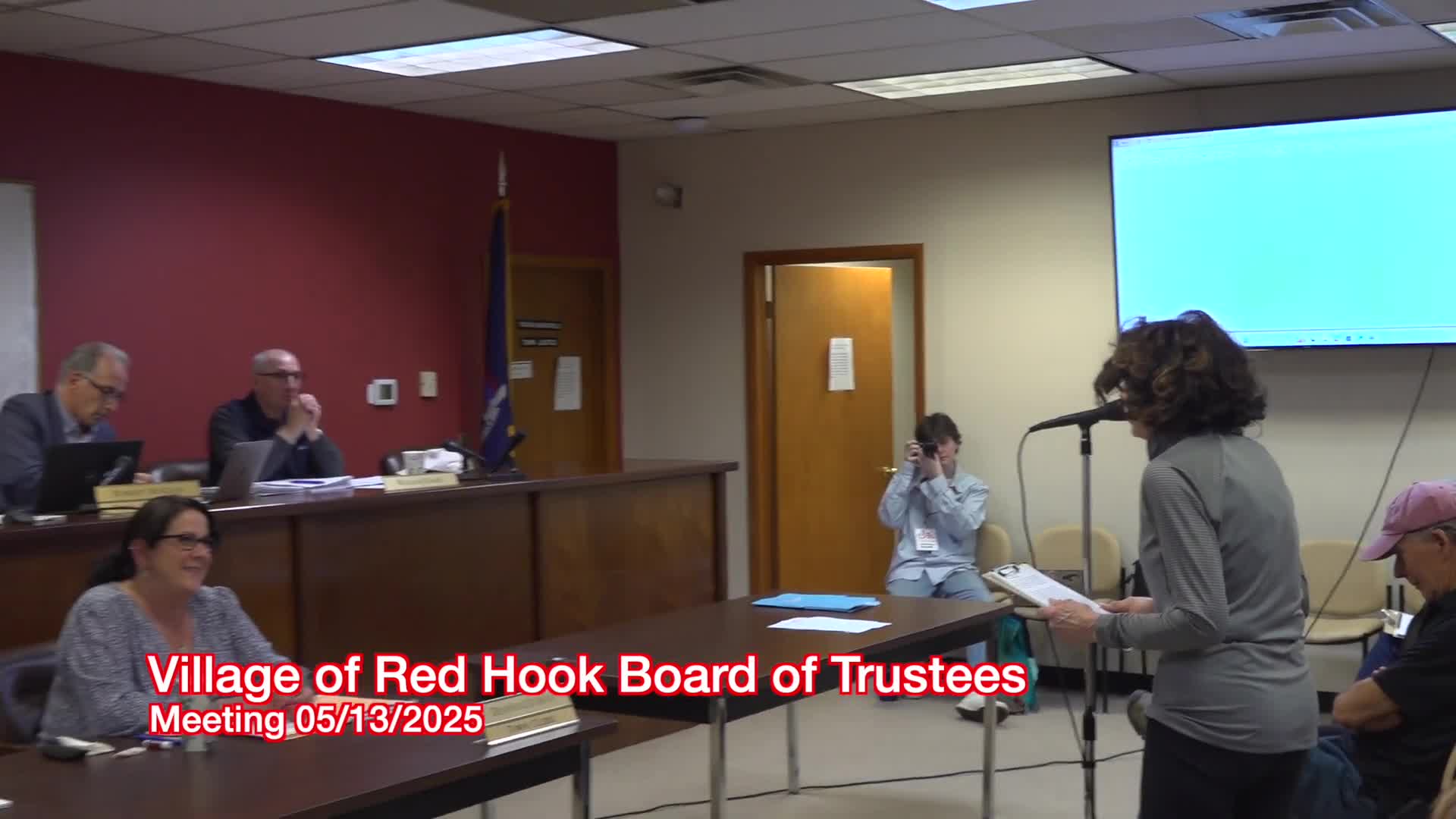 Roxanne Fisher challenges Red Hook boat club property acquisition at town board meeting