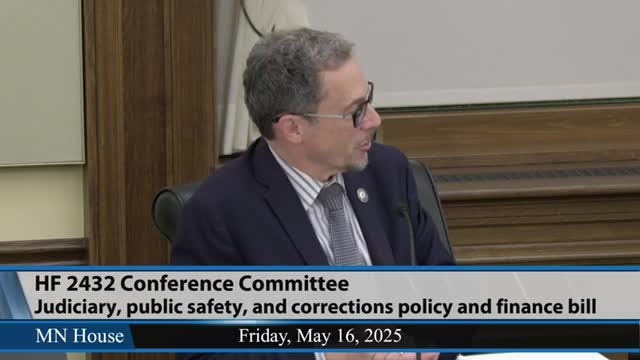 Conference committee adopts omnibus spreadsheet; committee approves several amendments on public safety and judiciary items