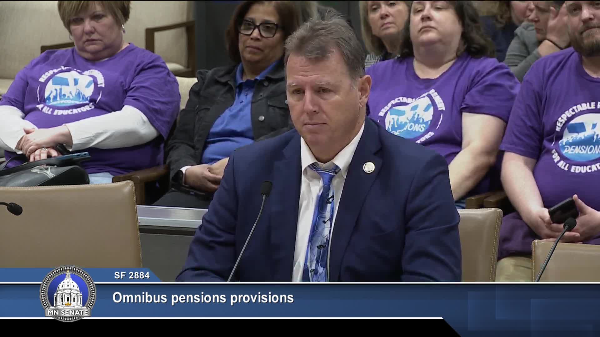 Senator Rasmussen amends pension funding bill to remove aid end date