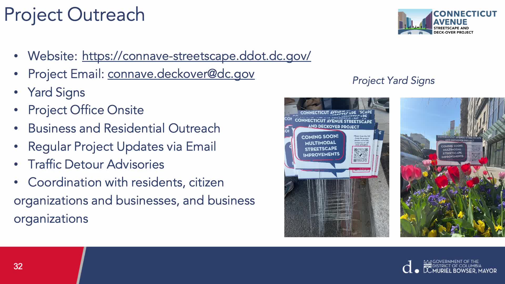 DC Streetscape Project initiates community outreach with website and signage