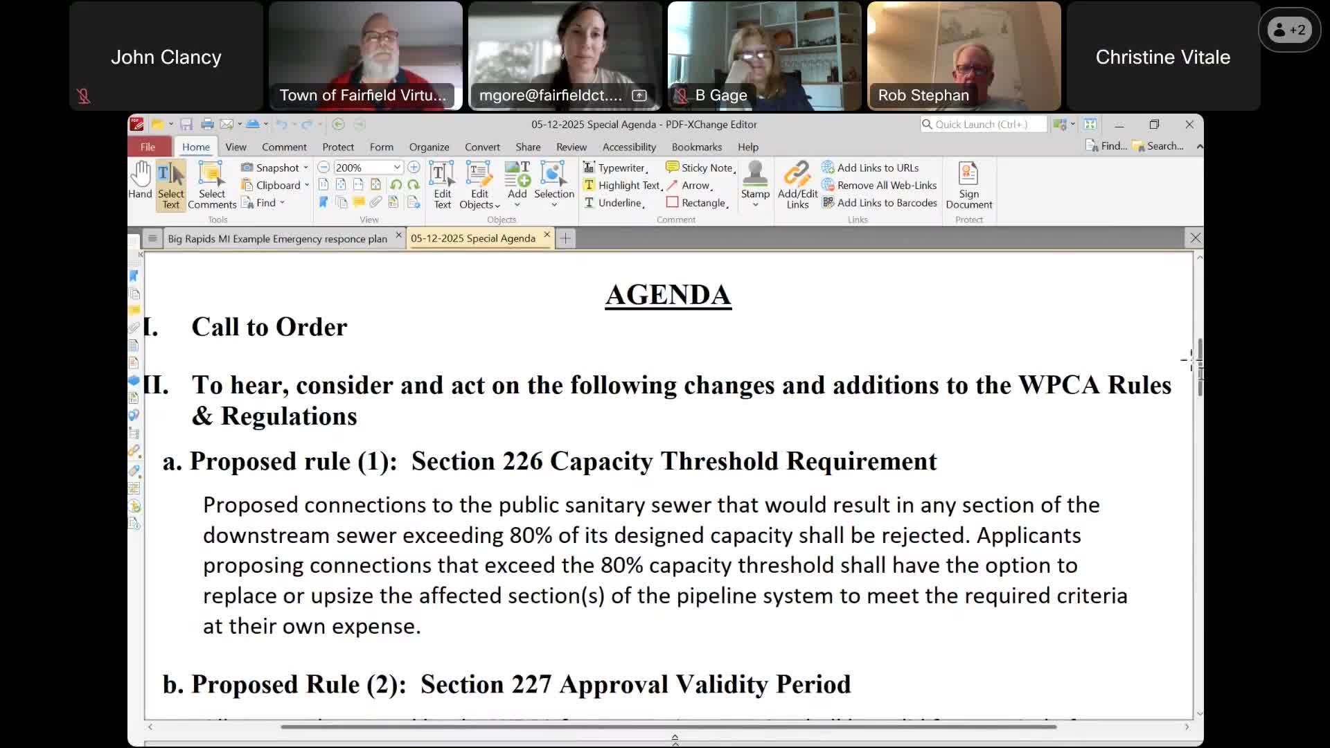 Fairfield WPCA reads four proposed sewer connection rules; no public comment, no final action