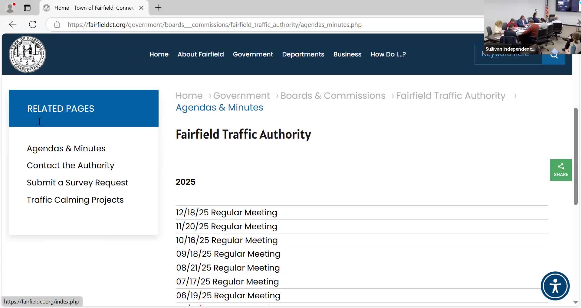 Engineering staff launches Traffic Authority web page; posts project timelines, submission form and grant details