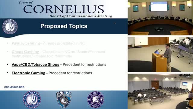 Cornelius Town Council proposes zoning restrictions on vape shops and electronic gaming
