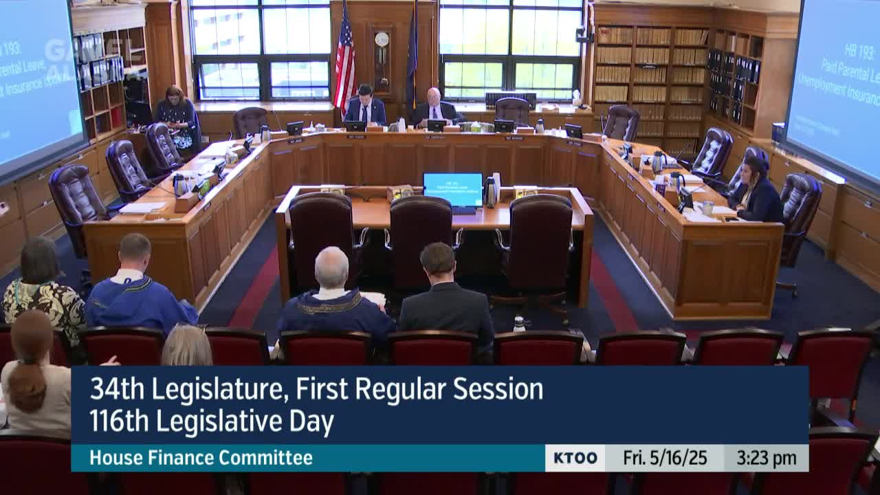 House committee hears testimony on HB 193 to create Alaska paid parental leave funded from UI contributions