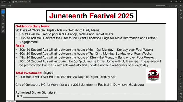 Council approves funding waivers for Juneteenth Unity Heritage Festival and inclusive playground grant