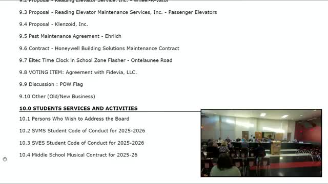 School Board considers student code of conduct for Valley Middle and Elementary Schools