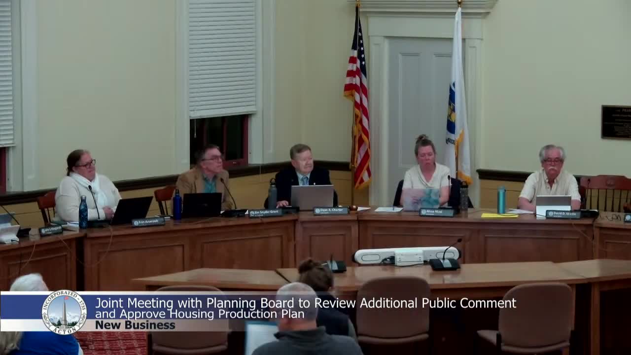 Acton Planning Board approves 2025 Housing Production Plan focusing on community needs