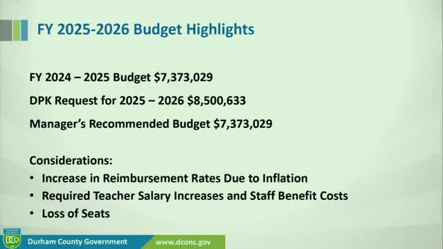 Durham PreK Governance Committee plans budget cuts to manage funding challenges