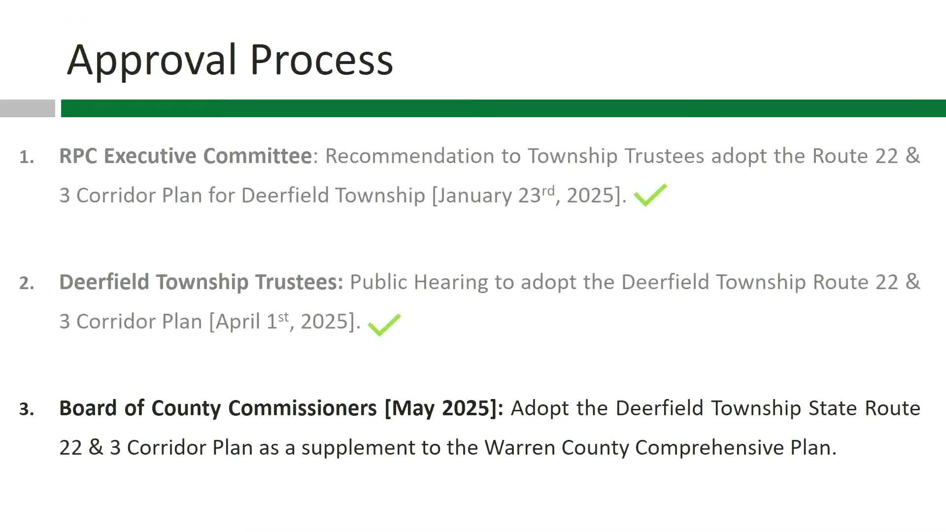 Warren County integrates Deerfield Township 2025 corridor plan into comprehensive framework