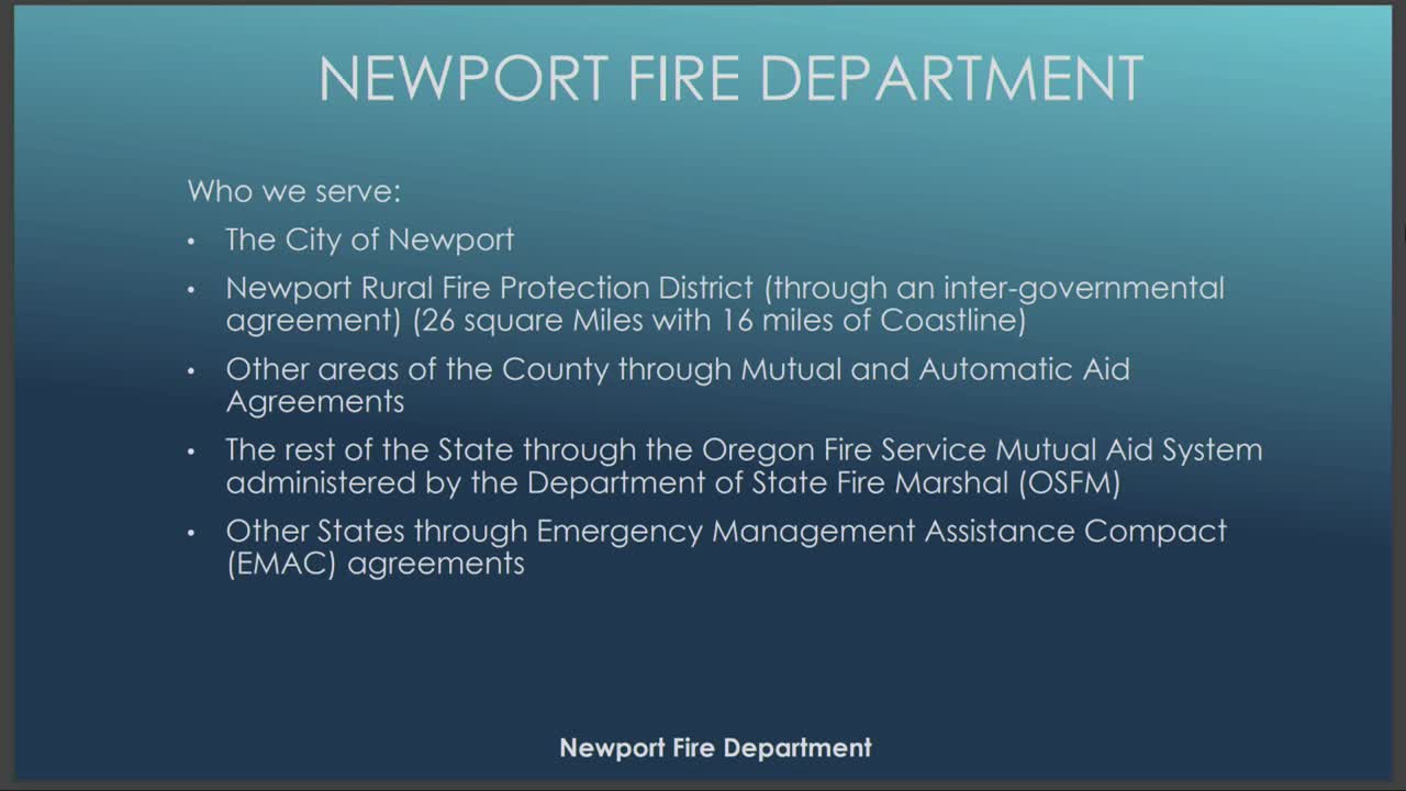 Newport Fire District outlines boundaries and mutual aid agreements