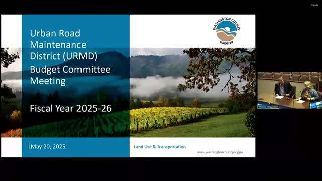 Budget committee approves $19.2 million Urban Road Maintenance District budget, holds permanent rate at $0.2456