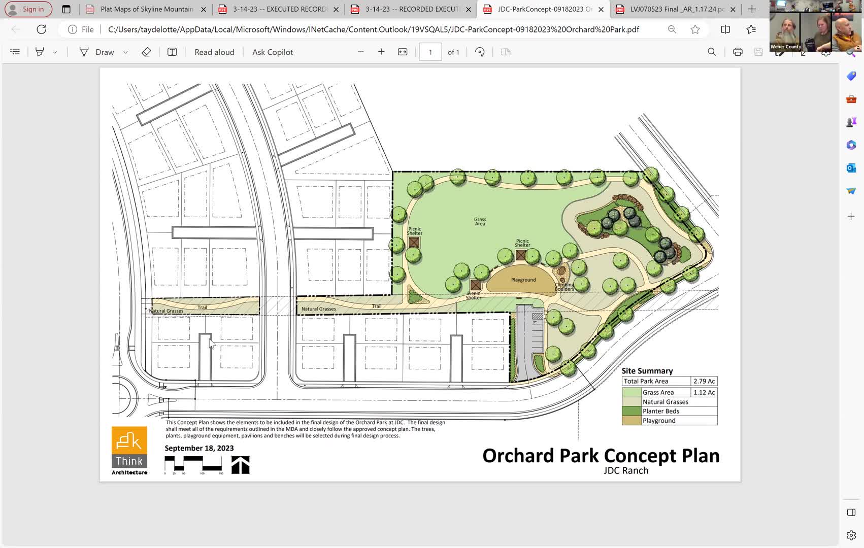 Approval granted for final plat pending last conditions in park project