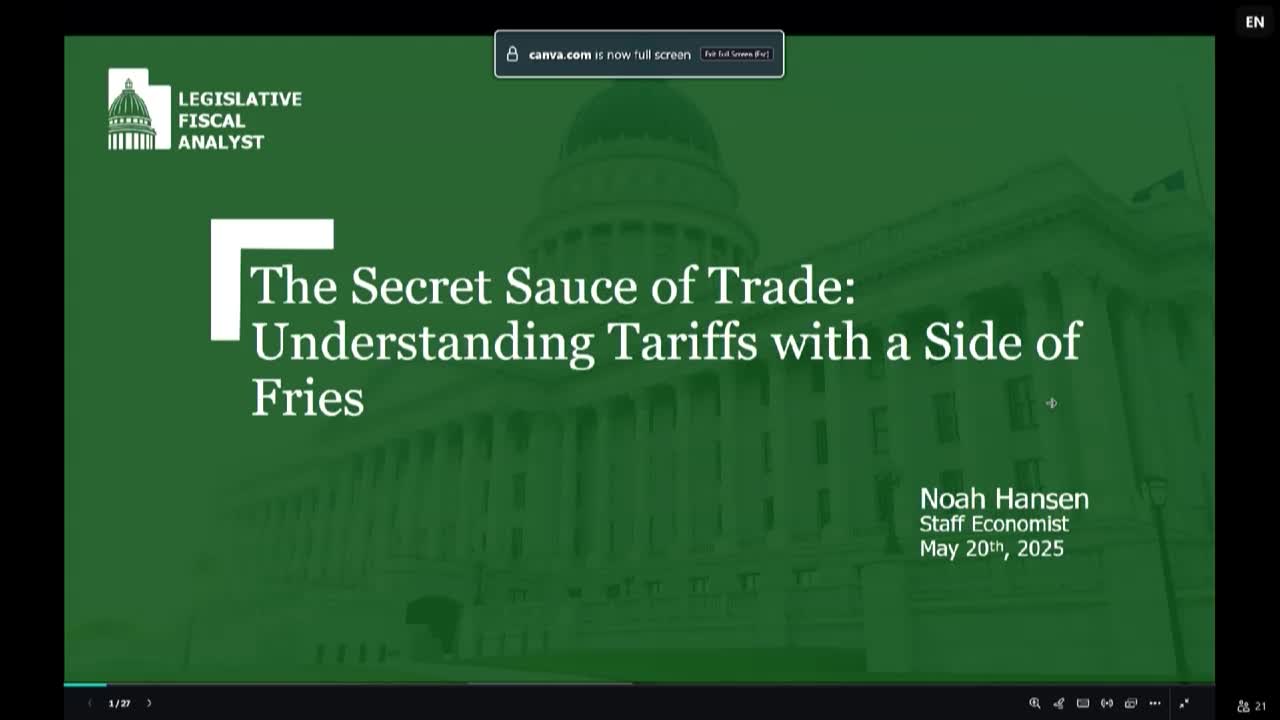 Legislative staff explain tariffs 101 and potential short- and long-term effects on Utah revenues