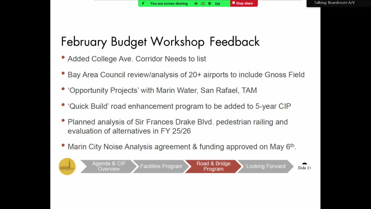 Marin County outlines five-year plan for infrastructure improvements and community development