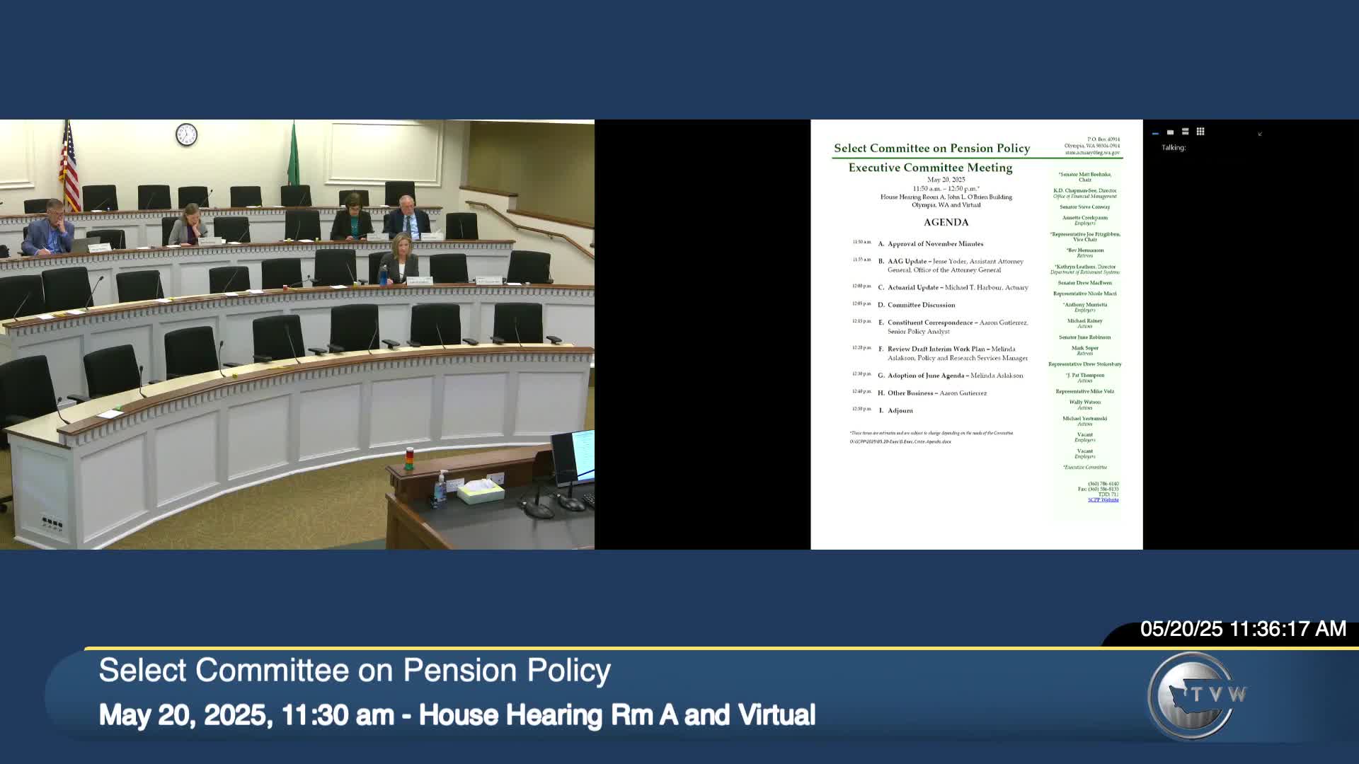 Actuary: ESSB 5357 raises investment assumption to 7.25%; committee requests preliminary funding analysis