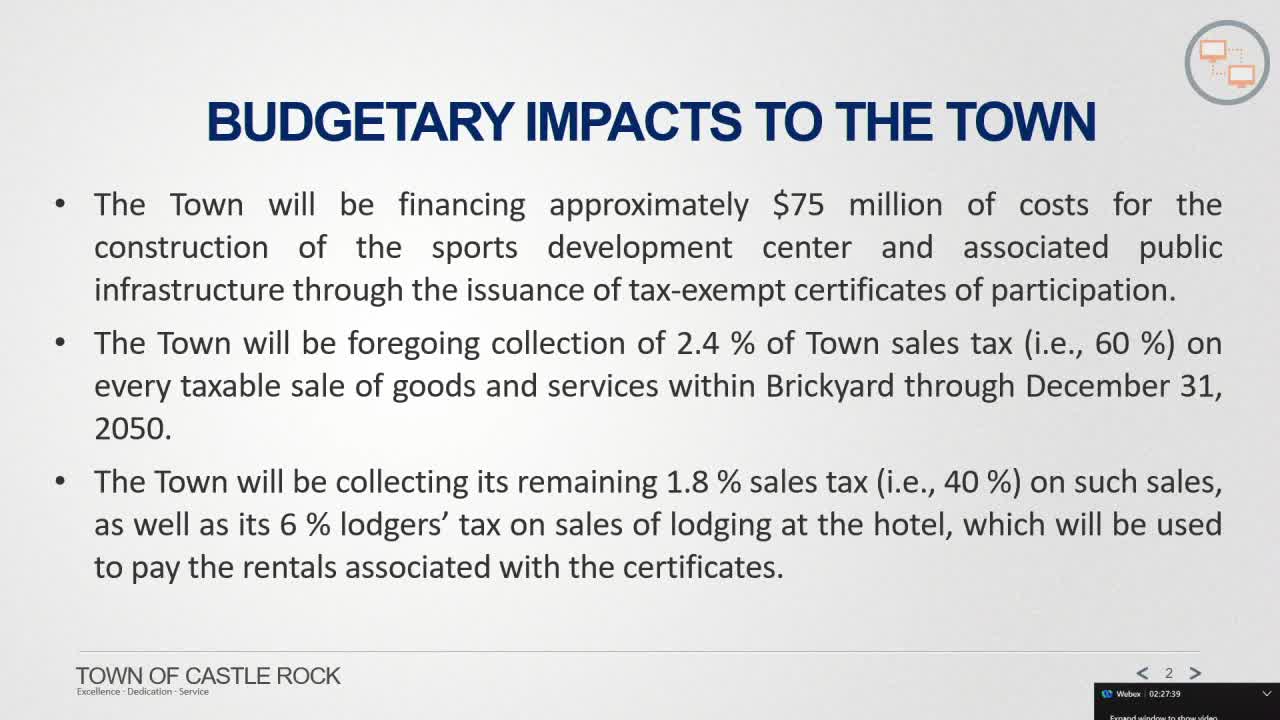 Castle Rock Council approves $75M sports development financing with tax incentives
