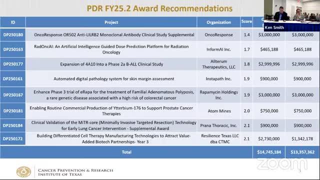 Companies seek CPRIT funding to advance cancer therapies and medical technologies in Texas
