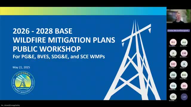 Public Workshop Explores PG and E's 2026 to 2028 Wildfire Mitigation Plans