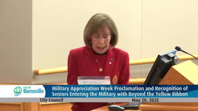 Mayor Kautz proclaims May 18-24 as Military Appreciation Week in Burnsville