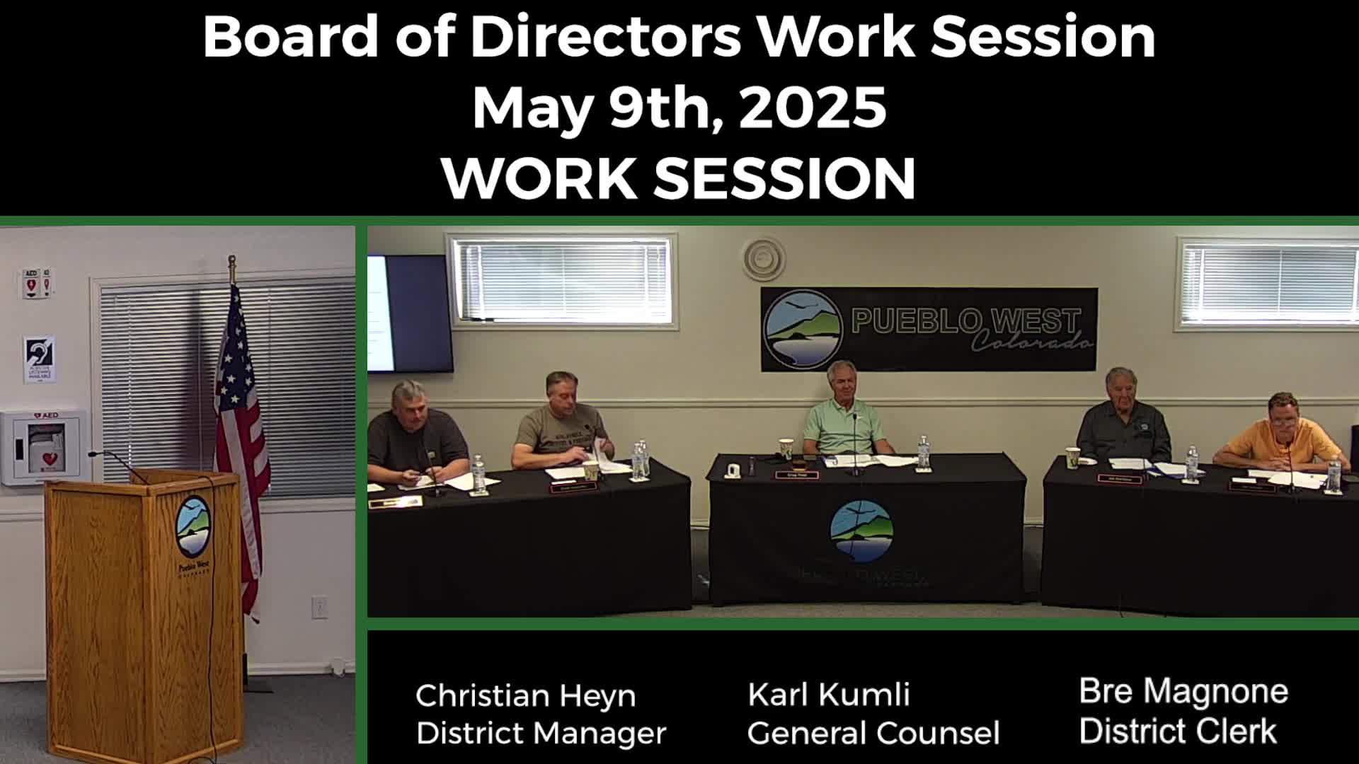 Directors agree to executive-session review of general counsel; staff to include legal-costs and virtual-attendance options in larger review