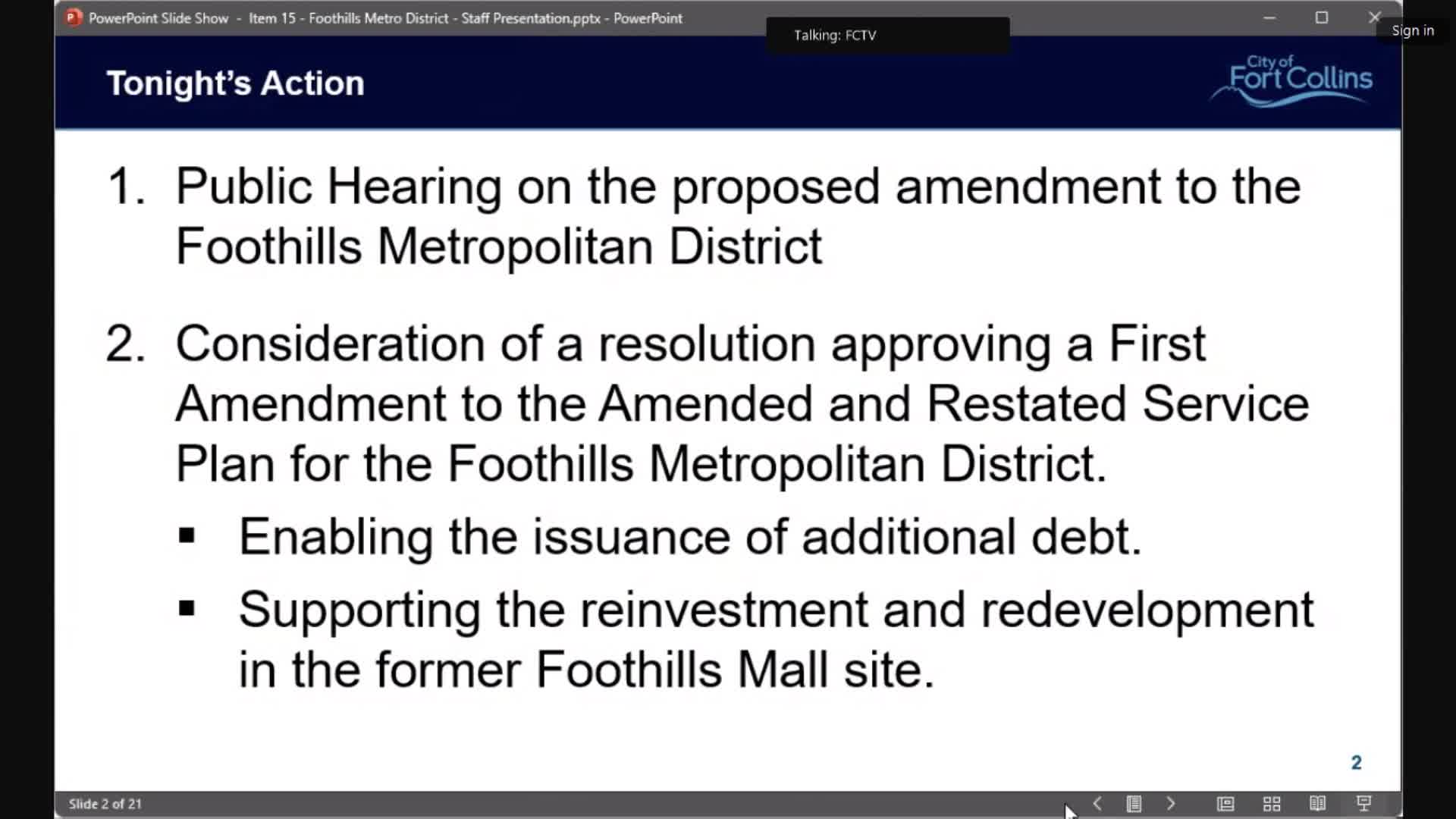 City council approves resolution for Foothills Mall redevelopment funding