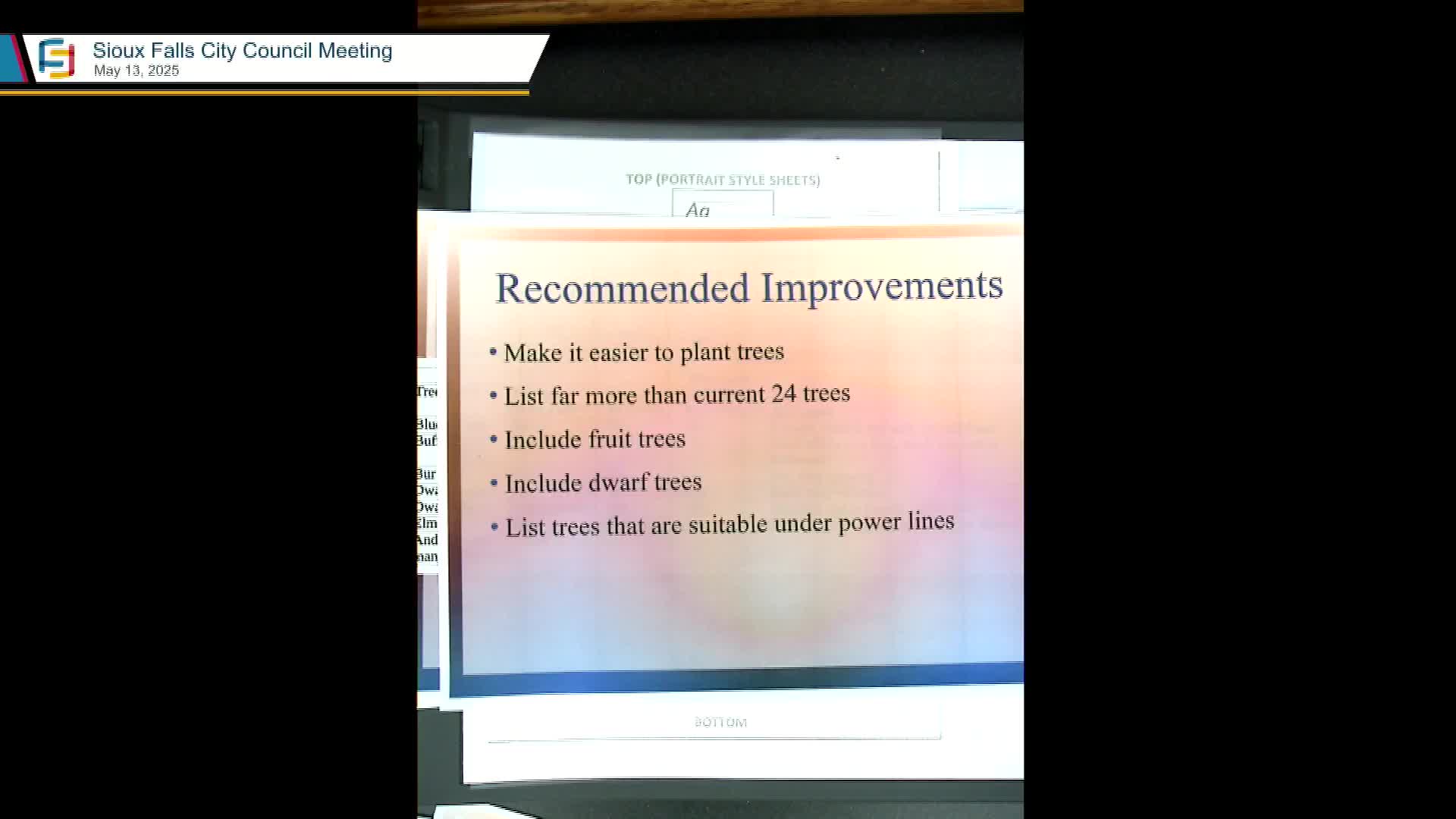 Sioux Falls residents advocate for improved tree guide details and address community concerns