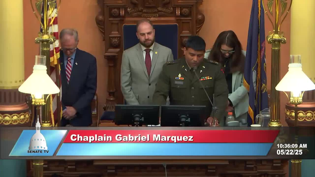 Senator Thomas Albert honors military traditions during memorial ceremony