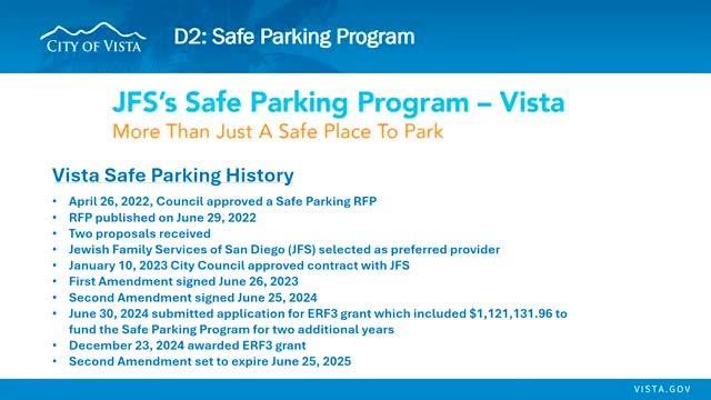 Vista City Council approves two-year extension for Jewish Family Services safe parking program